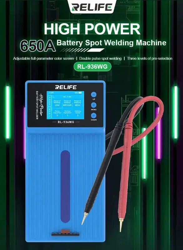 RELIFE RL-936WG Battery Spot Welding Machine High power 650A, Double Pulse Spot Welding Repair Tools.