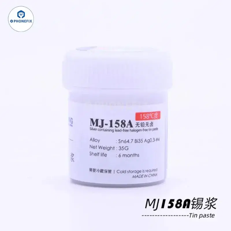 MIJING MJ158A 158°C medium temperature silver containing solder paste.