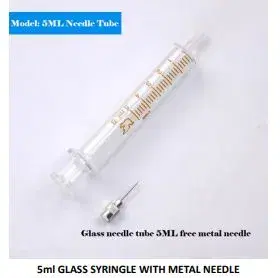 5ml GLASS SYRINGLE WITH METAL NEEDLE.