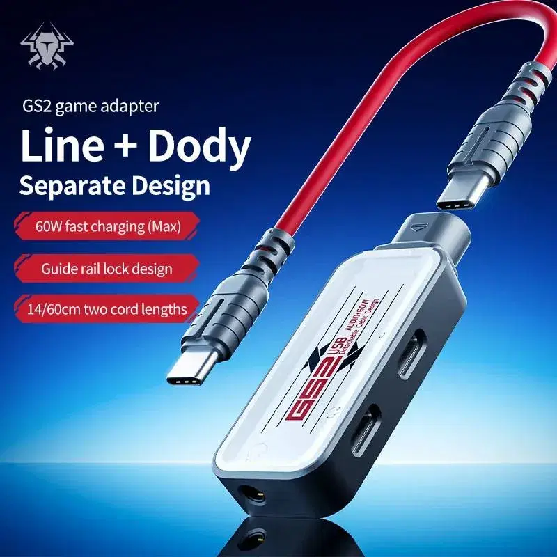 PLEXTONE GS2 3-in-1 Mobile Phone Tablet Adapter 60W Fast Charging and Audio Output Type-C Interface Game Docking Station