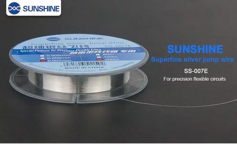 SUNSHINE SS-007E silver jump wire /200M/0.007MM/0.009MM.