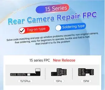 JCID IP 15 Series TAG-ON Wide Angle Rear Camera Repair Flex Cable.