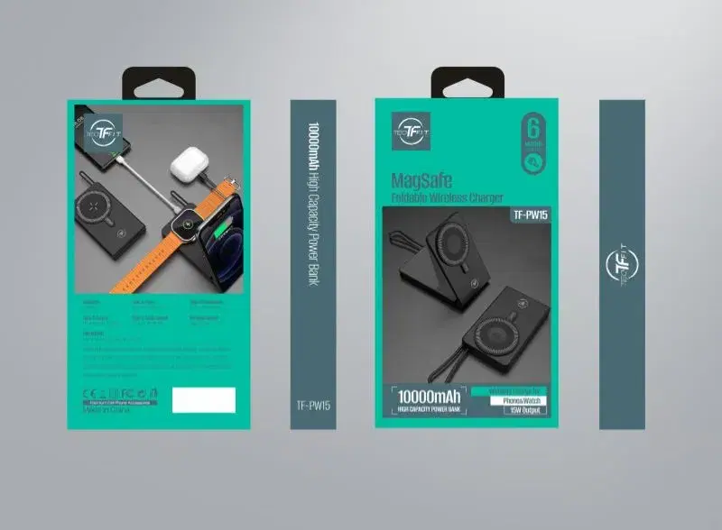 Techfit -PW15 3-in-1 10000mAh Wireless Powerbank .
