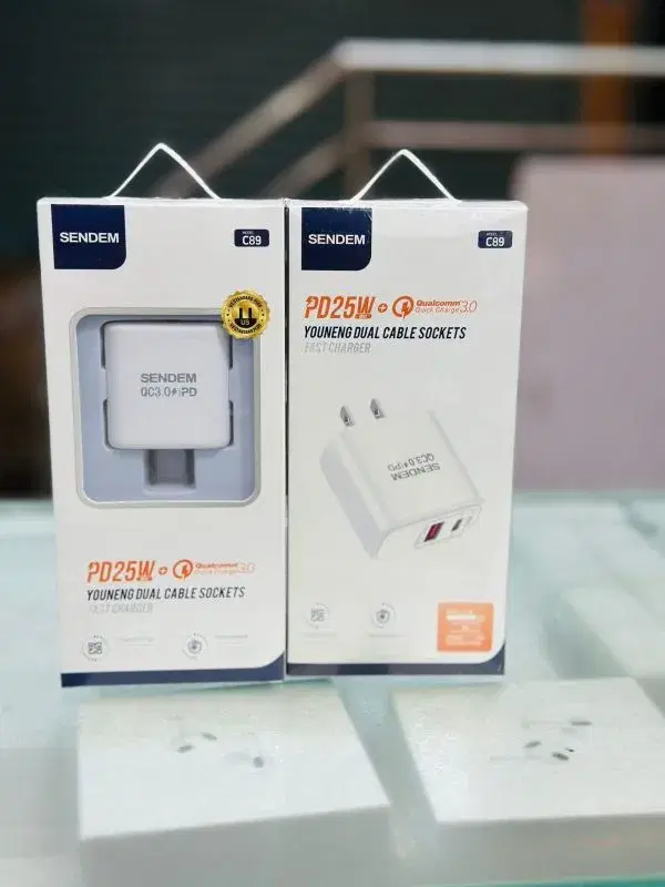 Sendem C89 PD25W youneng dual cable sockets
