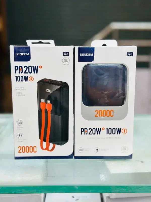 Sendem P04 PD20W + 100W Dual Wire powerbank 20000mAh