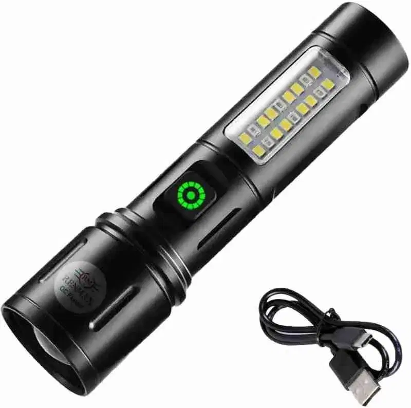 Flashlight, Cob Side Light, Powerful Handheld Flash Lights Perfect For Emergency Situations, Hiking, Camping, And Outdoor Adventures, Torch light