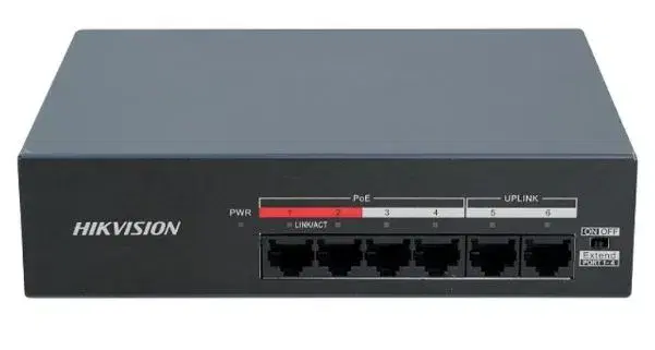 HIKVISION DS-XS06P 4-Port Fast Ethernet Unmanaged POE Switch.