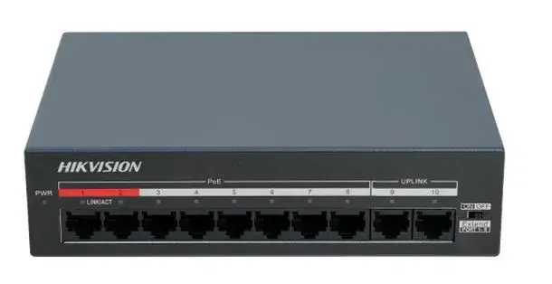 HIKVISION DS-XS10P 8-Port Fast Ethernet Unmanaged POE Switch.