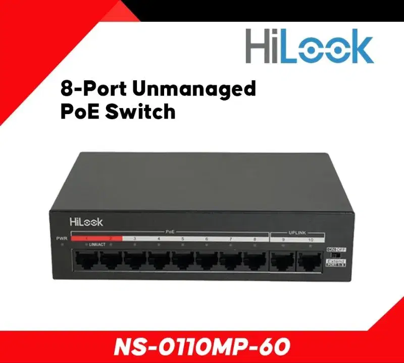 HIKVISION NS-0110MP-60 Hilook 8 Port POE Network Switch.