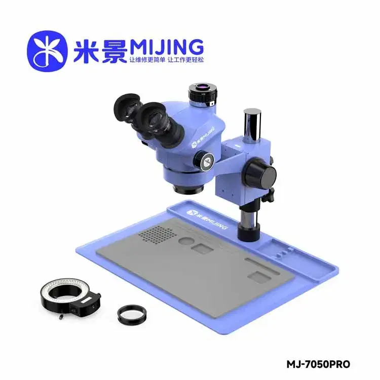Mijing MJ-7050PRO Trinocular Stereo Microscope for Mobile Phone Computer Motherboard PCB Chip IC Microscope Tool.