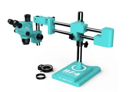 RF4 RF6565TVW MICROSCOPE WITH FLEXIBLE DUAL BOOM ARM STAND.