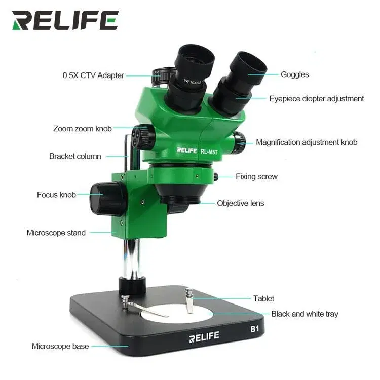 RELIFE RL-M5T-B1 Trinocular Microscope.