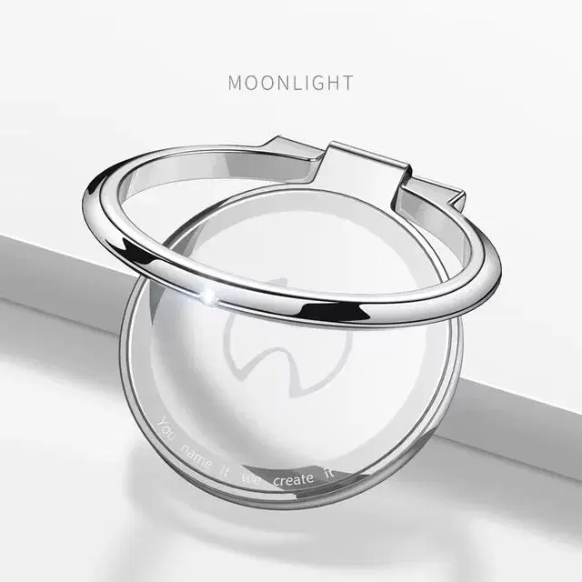 XUNDD Magnetic Finger Ring Holder Universal Cell Phone Kickstand Stand Adjustable Silver Metal.