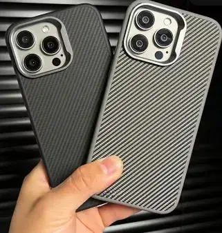 Luxury Carbon Fiber Pattern Matte Phone Case for iPhone.