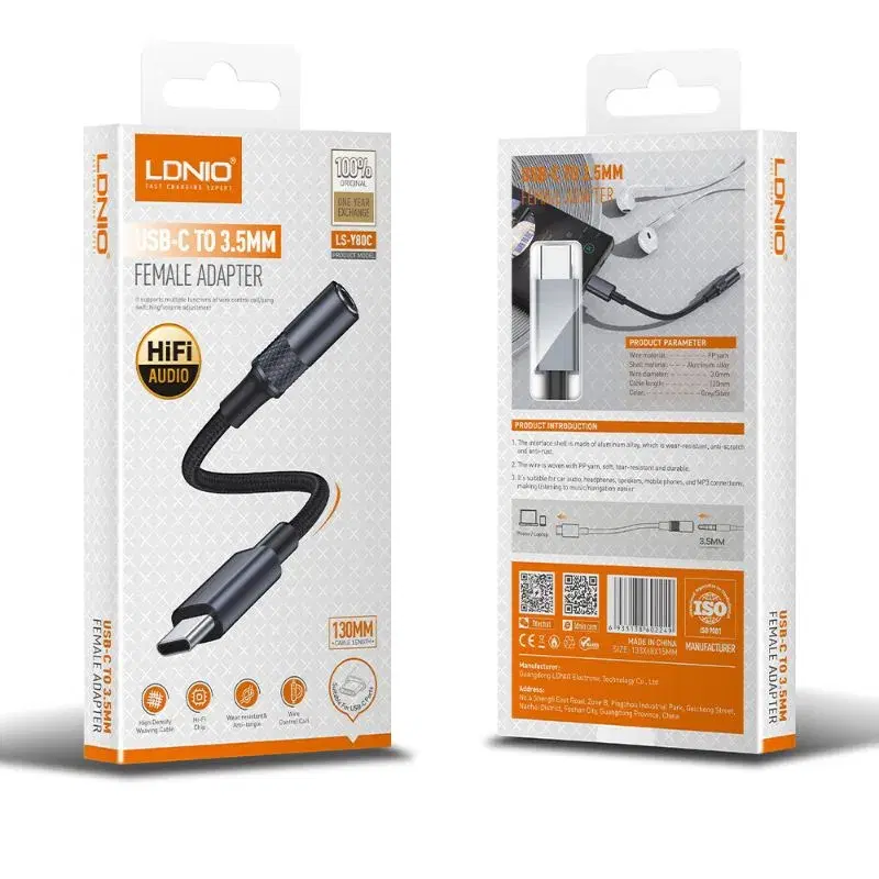 LDNIO LS-Y80C 3.5MM AUDIO ADAPTER CABLE TYPE-C.