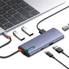 LDNIO DS-16H Type C Hub 6-in-1 Multi-Port Adapter with Smart IC & 100W PD Quick Charge.