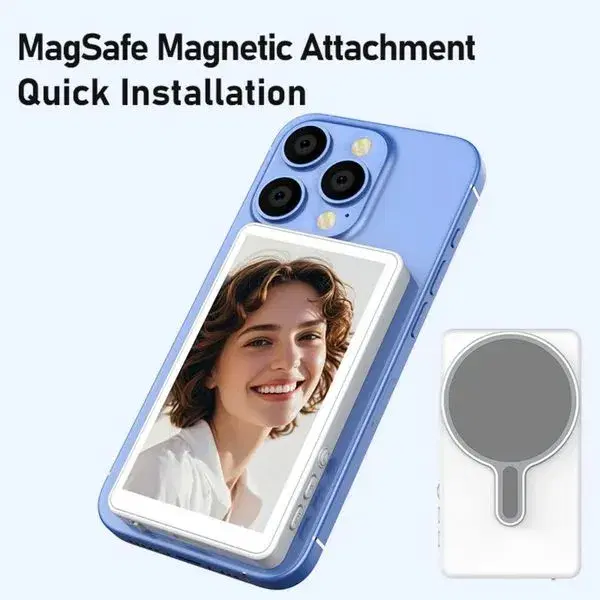 Magnetic selfie screen || Built in battery || Wireless|| connectivity 4.02 inch screen .