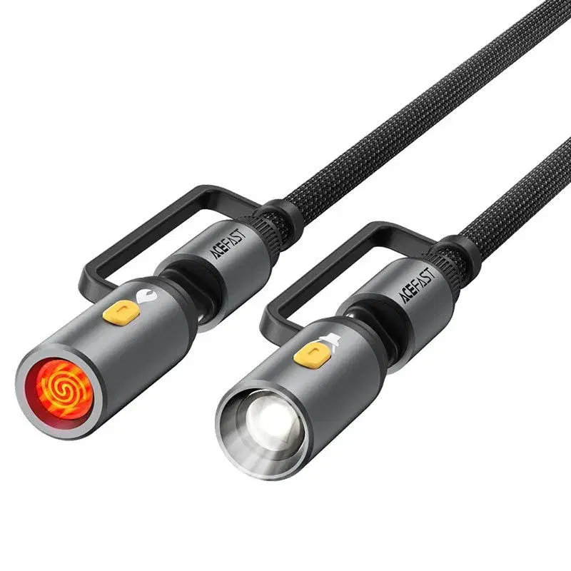 ACEFAST J4 4-in-1,60W Multi-Function Charging Data Cable +USB-C+ LED Light + Cigarette Lighter.