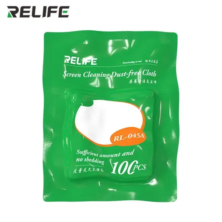 RELIFE RL-045A Screen cleaning dust-free cloth 100 pcs/bag.