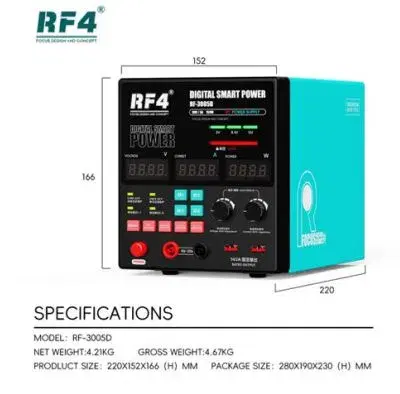 RF4 RF-3005D DC Power Supply Digital Laboratory Power Supplies 150W 30V 5A Voltage Current Regulator For Phone Repair.