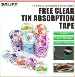 RELIFE RL-1515-2015-2515-3015-3515 Desoldering Wick Suction Tin Wick Solder Braid Wire Tin for Soldering Tool.
