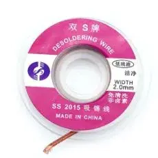 SS-2015 Desoldering wire, 1Meter, Rosin Coated Copper Wire.