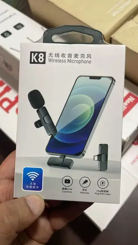 K8 Wireless Collar Mic for All Type Supported Wireless Microphone.
