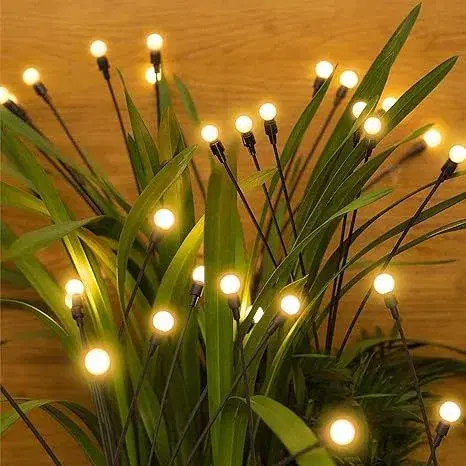 Solar Garden Warm Lights|| Outdoor Solar Firefly Lights|| Waterproof Solar Garden Decorative Lights-10 bulbs