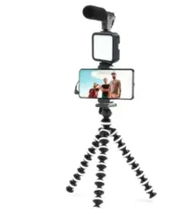 Kit-03LM Smartphone Vlogging Kits With Microphone | Fill Light Tripod Professional Photography Studio Kits.