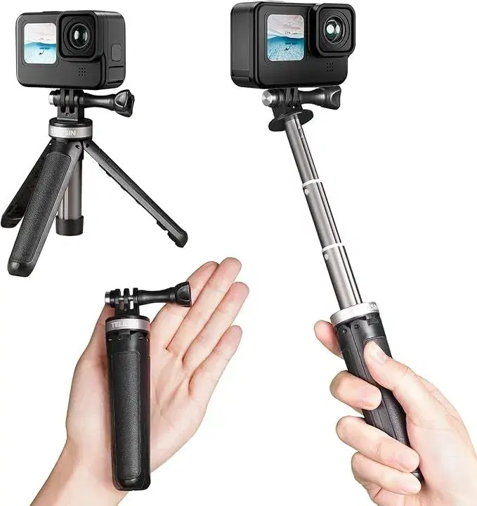 TELESIN Mini Tripod Selfie Stick Pole/ Desktop Extendable Camera Tripod Stand for DJI .