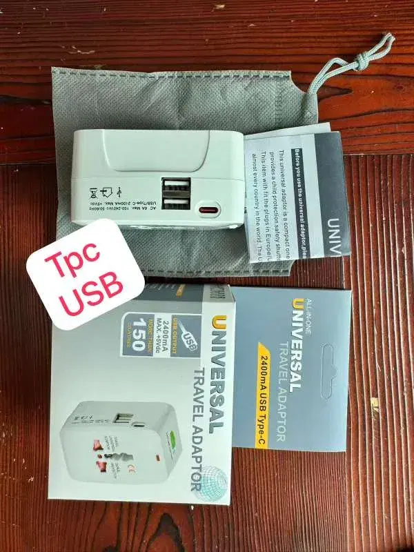 All-In-One Universal Travel Adapter|| 2400mA USB Type-C Adapter.