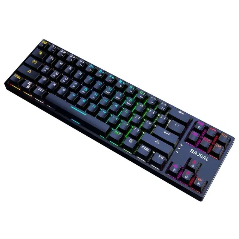 Bajeal K71 Rainbow RGB Mechanical Keyboard Hotswappable Blue Switch Detachable Wire - 71 Keys.