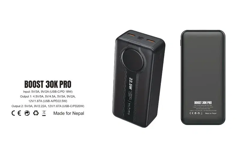 Ultima Boost 30K Pro 22.5W , 30000mAh Power Bank|| 6 months Warranty.