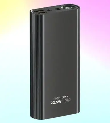 Ultima Turbocharge 20k 22.5W ,20000mAh Powerbank|| 6 months Warranty.