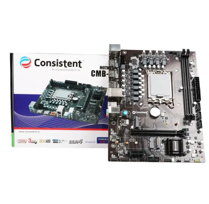 Consistent H-310 Motherboard 8th, 9th Gen i3, i5, i7, DDR4 Slots for RAM, with NVME-M.2 Slot, Motherboard with Sound Card, SATA III || 3 Years Warranty.