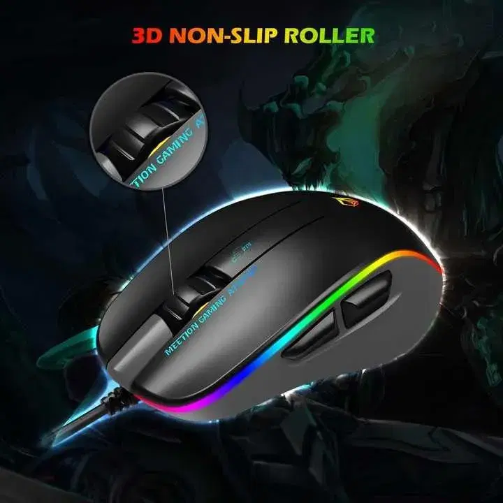 Meetion MT-GM23-2023 USB Wired Gaming Mouse|| 12800 RGB Gaming Mouse.