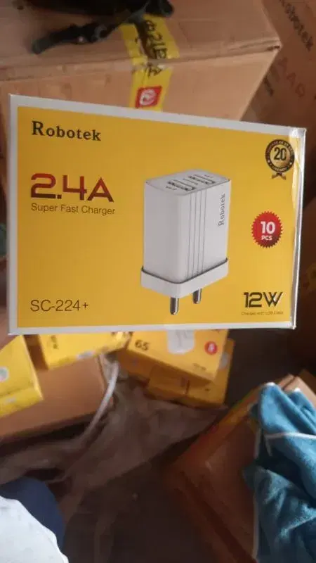 Robotek SC-224+ 12W 2USB port Fast Mobile Charger|| V8 port.
