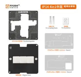 AMAOE iPhone 14 Series Middle board MBGA Reballing Stencil Platform.