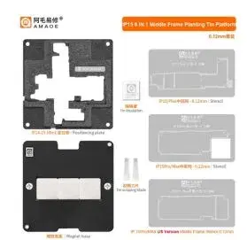 AMAOE iPhone 15 Series 6 in 1 Middle board MBGA Reballing Stencil Platform.