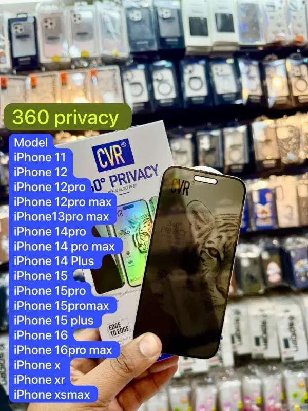 CVR 360 degree Privacy Tempered Glass|| Available Models in picture.