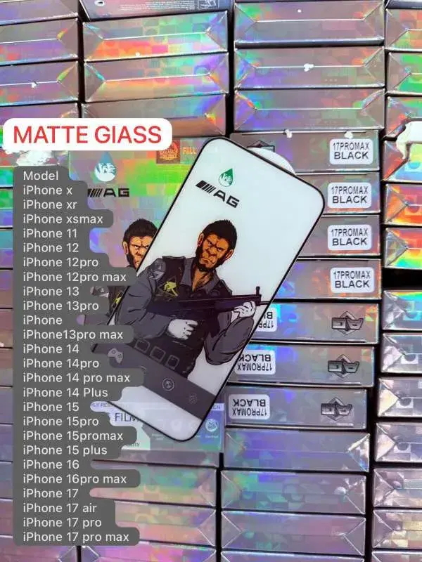 Iphone Matte Tempered Glass|| Available models in picture.
