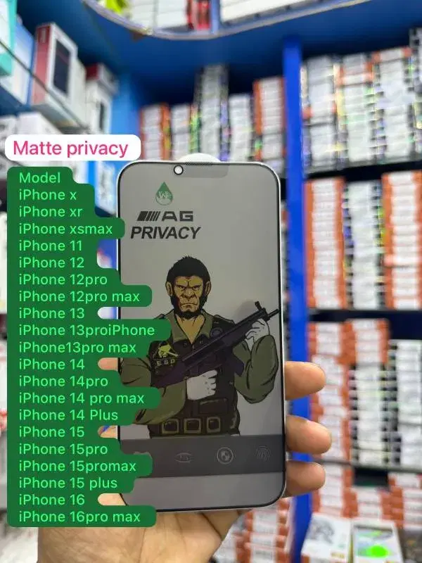 Gorilla AG Matte Privacy Peep-Proof Mobile Phone Screen Protective Glass Film|| Available models in picture.