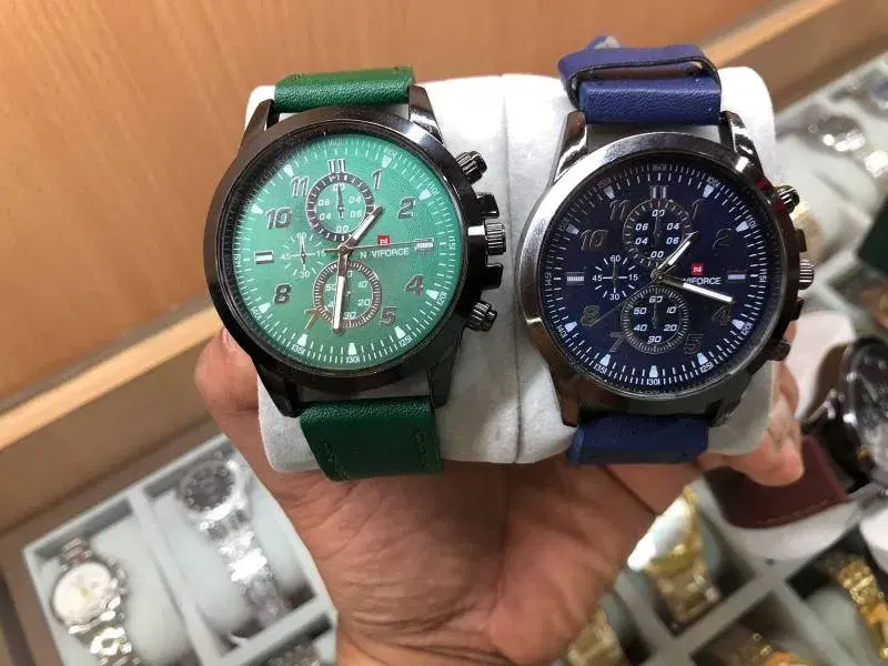 Navi Force Luxury Watches with leather strap.