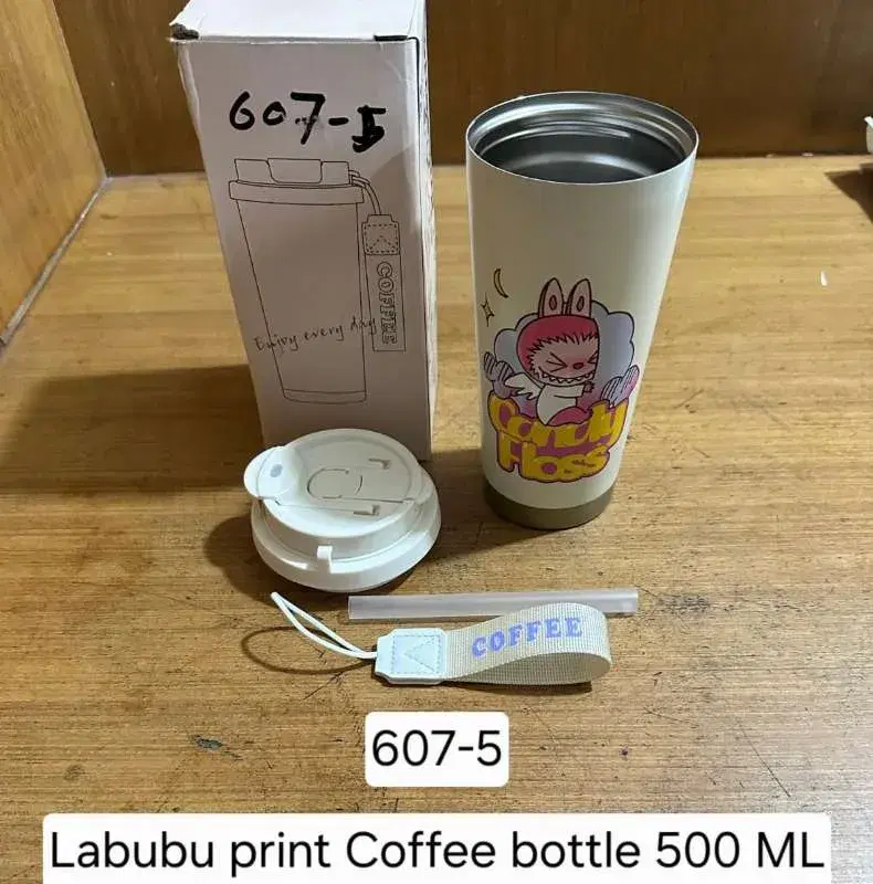 Labubu Print Coffee Bottle -500ml.