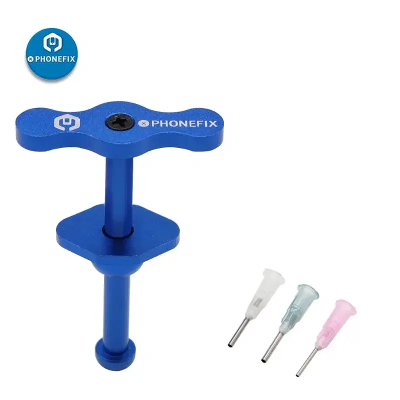 Blue Metal Durable Solder Paste Dispenser With 3 Needles|| flux mate handle .