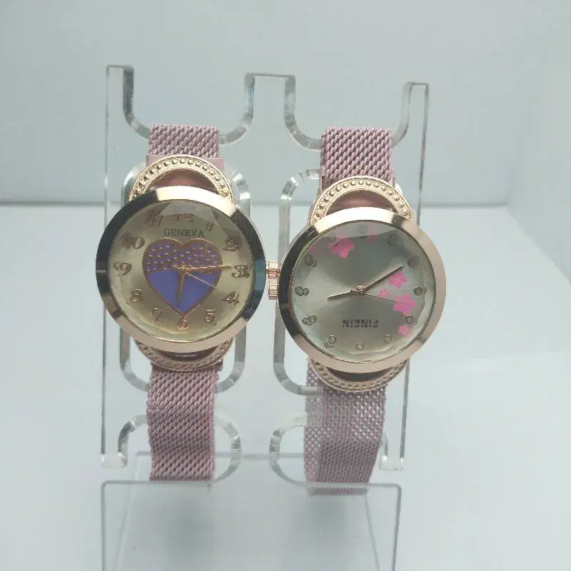 Pink Color magnet watch for women