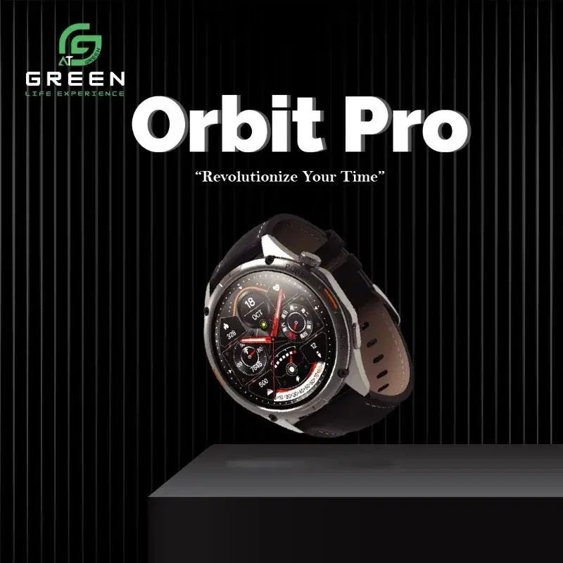 Green Orbit Pro Luxury Smart Watch | 1.43" AMOLED Display || 3D Watch Faces | BT Calling | IP68 Water Resistance | 178 Sports Modes | BT V5.2 | 270mAh Battery | 20 Days Standby | AOD | 1 Year Warranty.