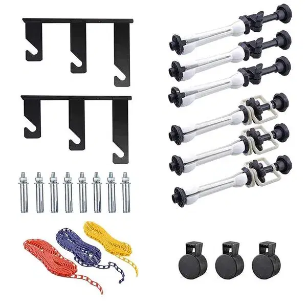 Digitek Photography Backdrop Wall Mount 3 Roller Support System, Manual Photo Background Ceiling Holder, Including 2 Tri-fold Hooks, 6 Expand Bars, 3 Chains, for Home Studio Live Stream Game Video.