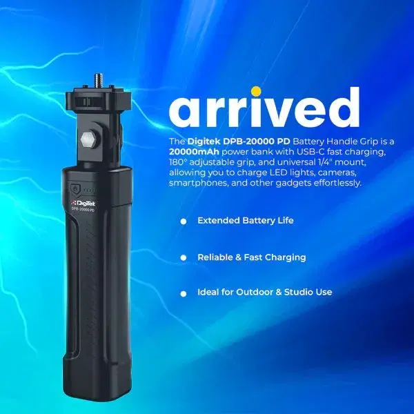 Digitek DPB-20000 PD Battery HANDLE GRIP for LED Studio COB Light.