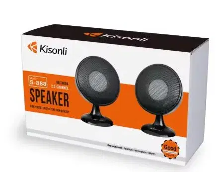 Kisonli S-888 6W Laptop Sound Set Speakers|| 2.0 Channel Multimedia Desktop Speaker.